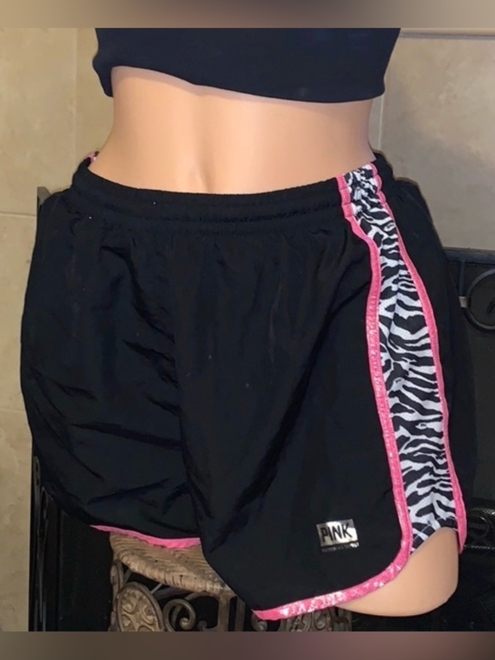 Y2K Victoria's Secret pink track shorts Size Medium